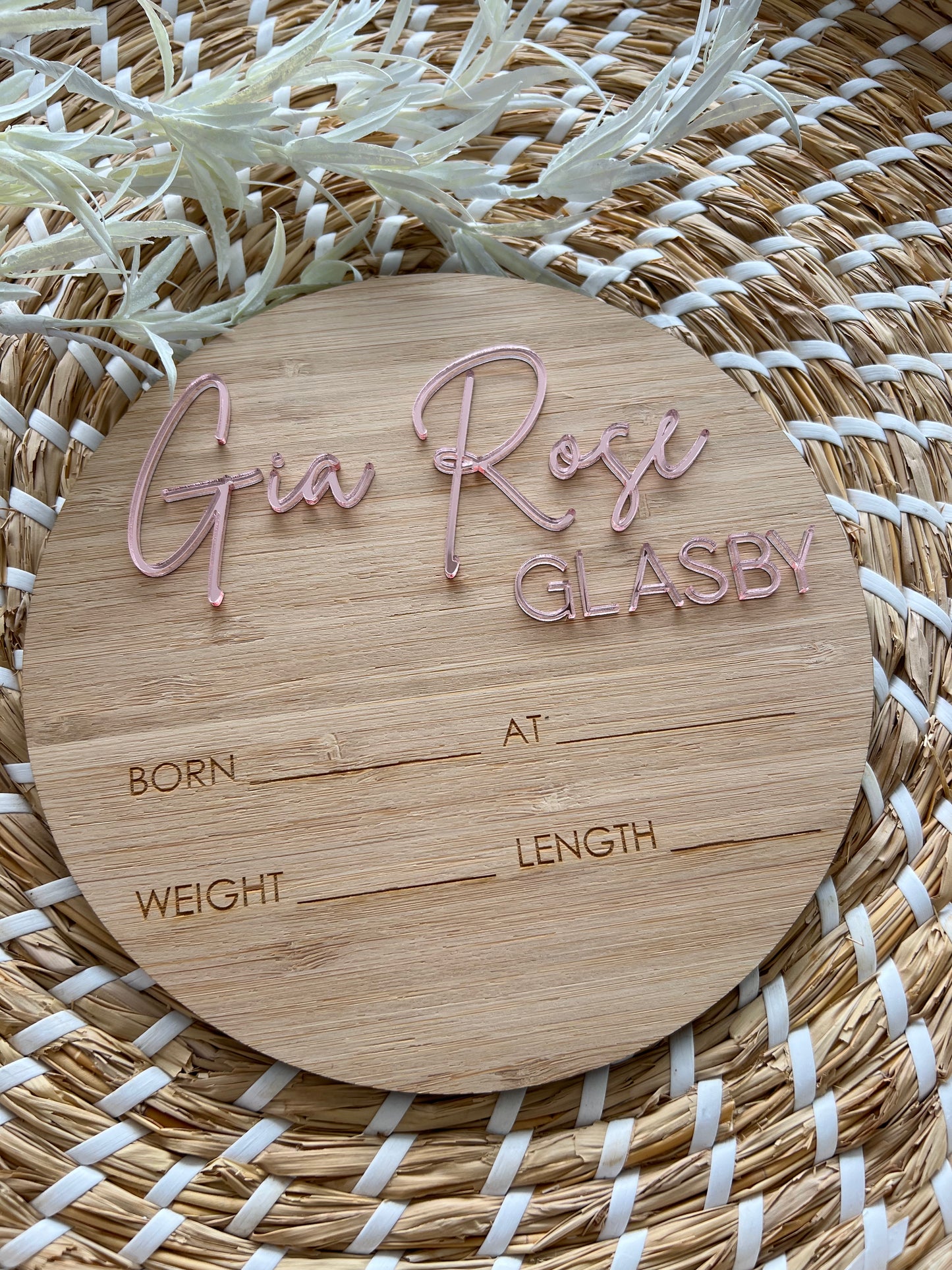 3D Personalised Birth Announcement Plaque