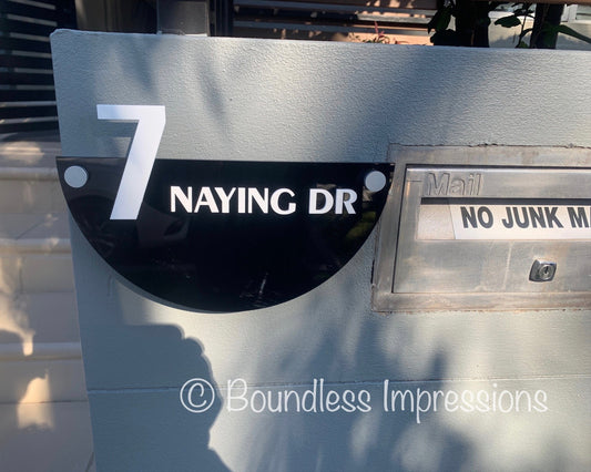 Semi Circle Address Sign