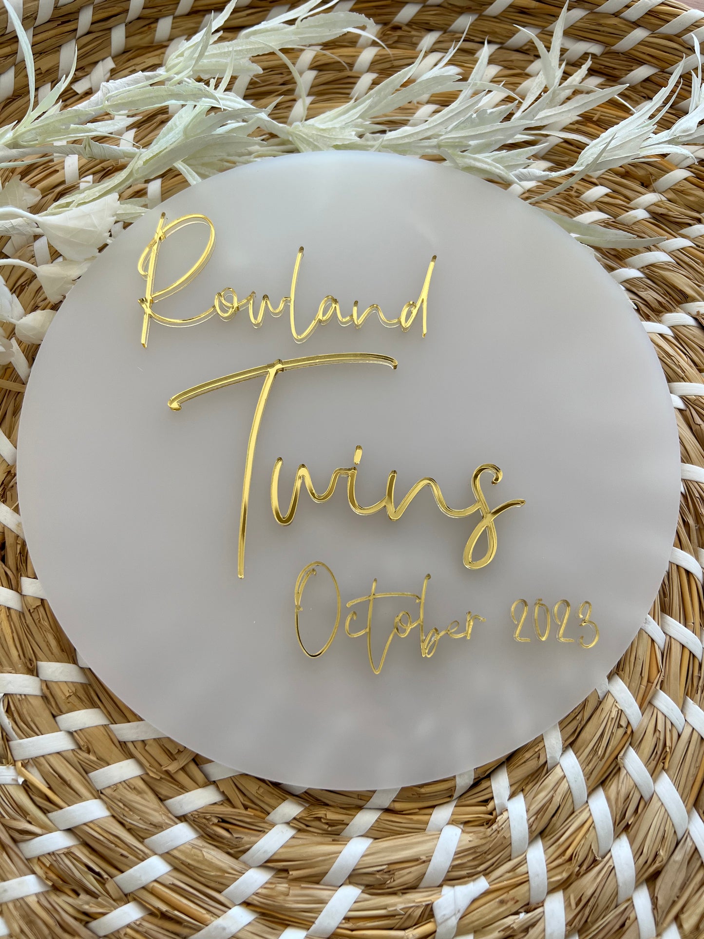 3D Acrylic Baby Announcement Plaque