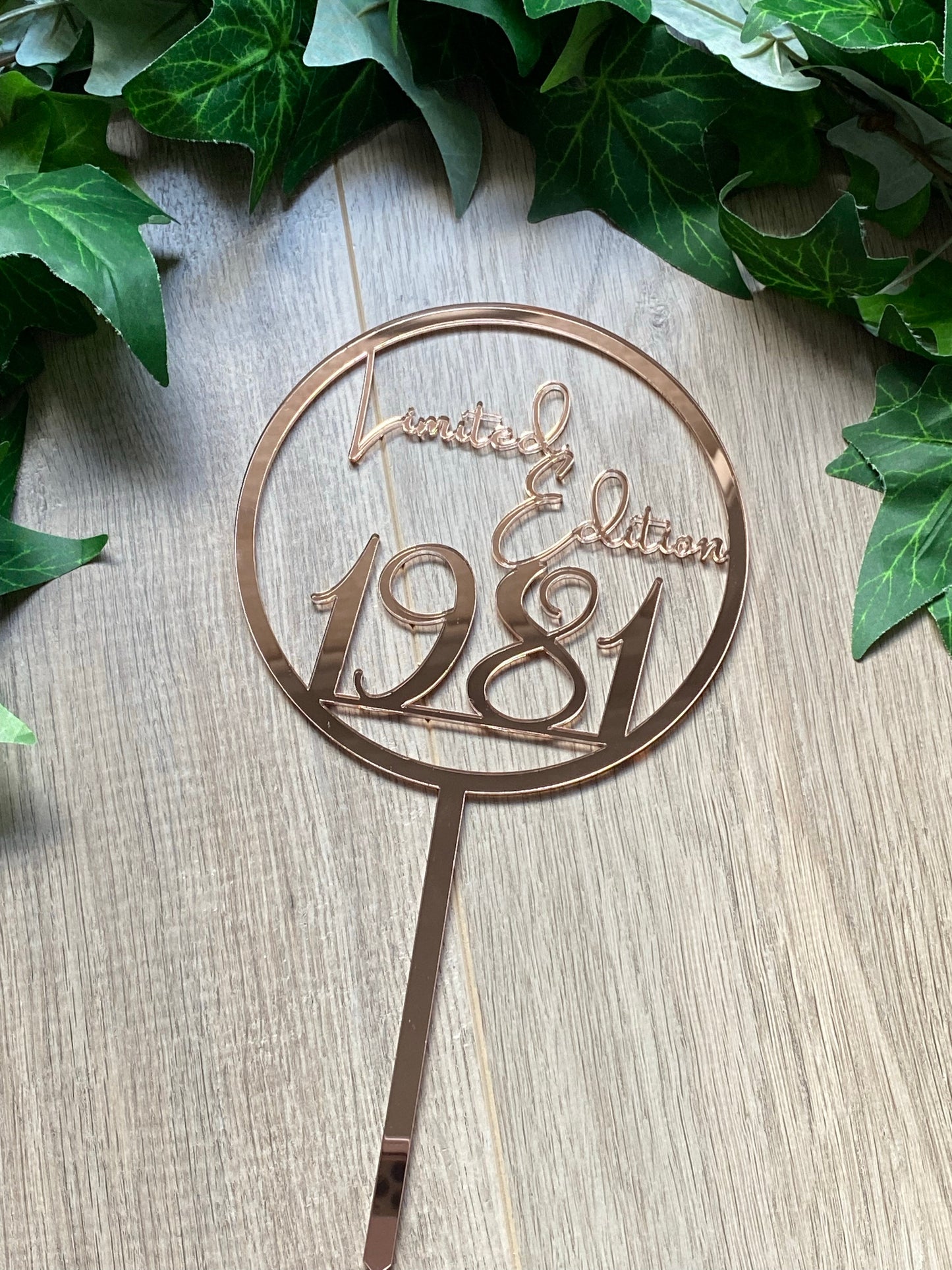 Acrylic Cake Topper (Hoop - Custom Text)