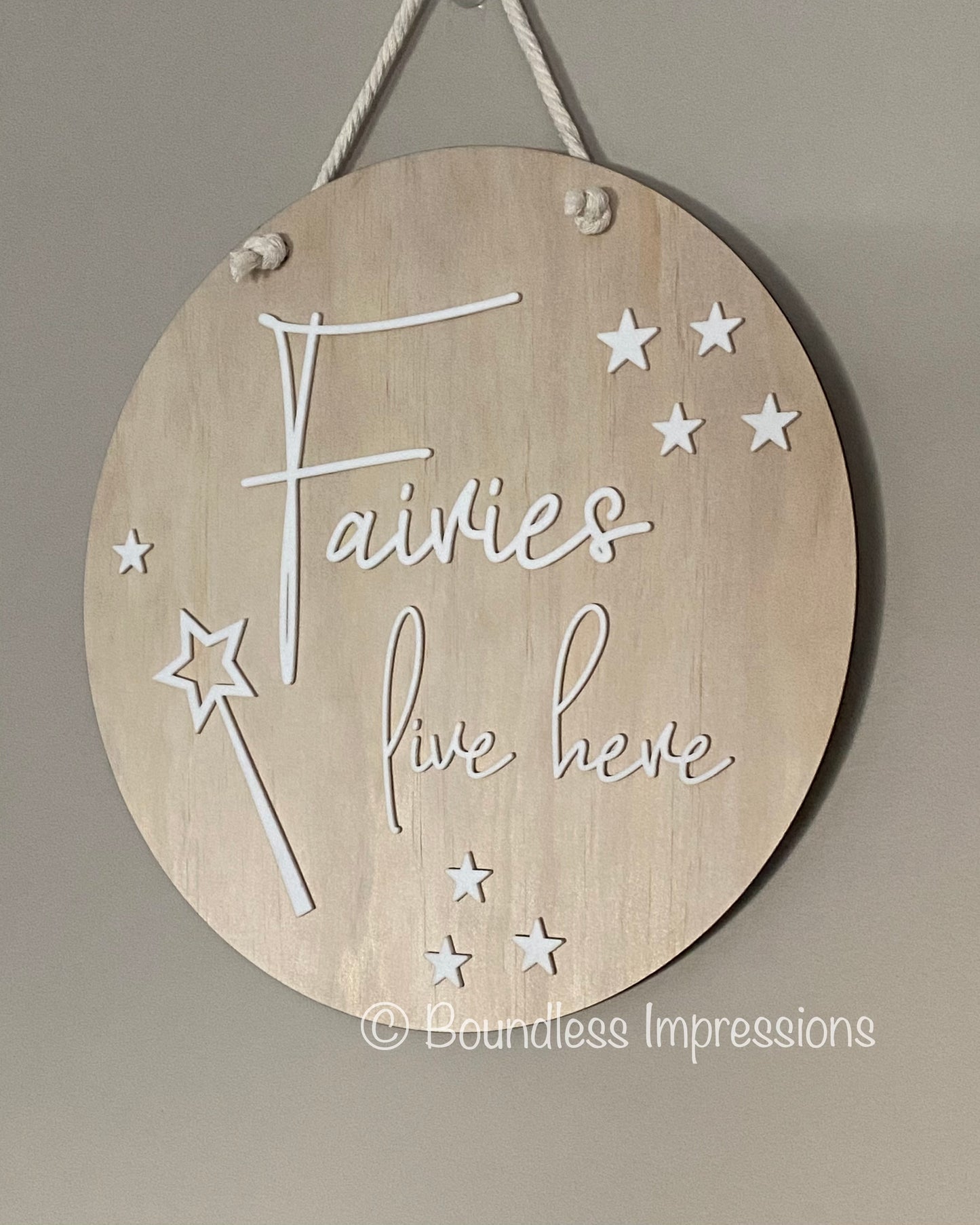 Hanging Round Fairy Sign