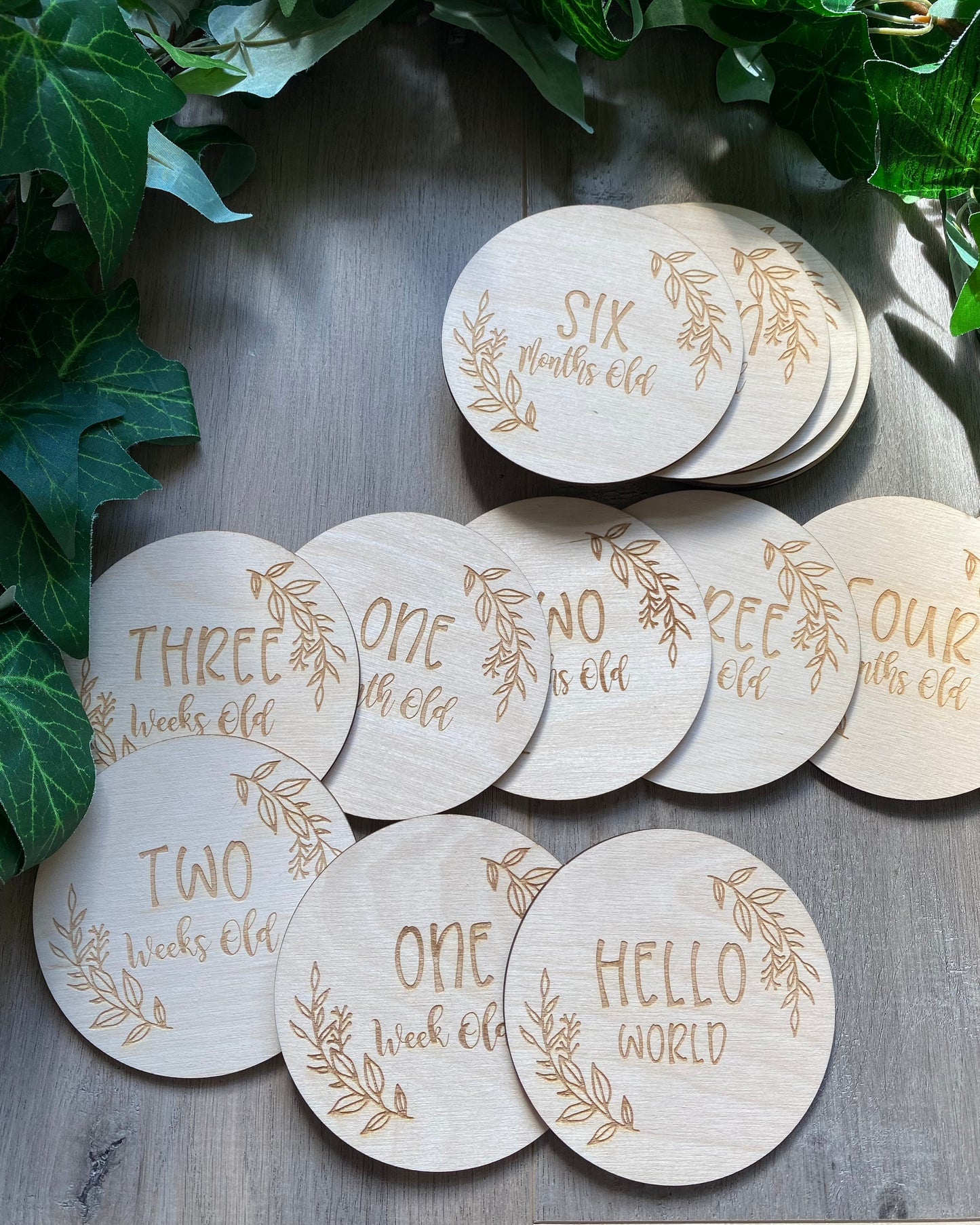 Baby Timber Milestone Discs (Set 16)