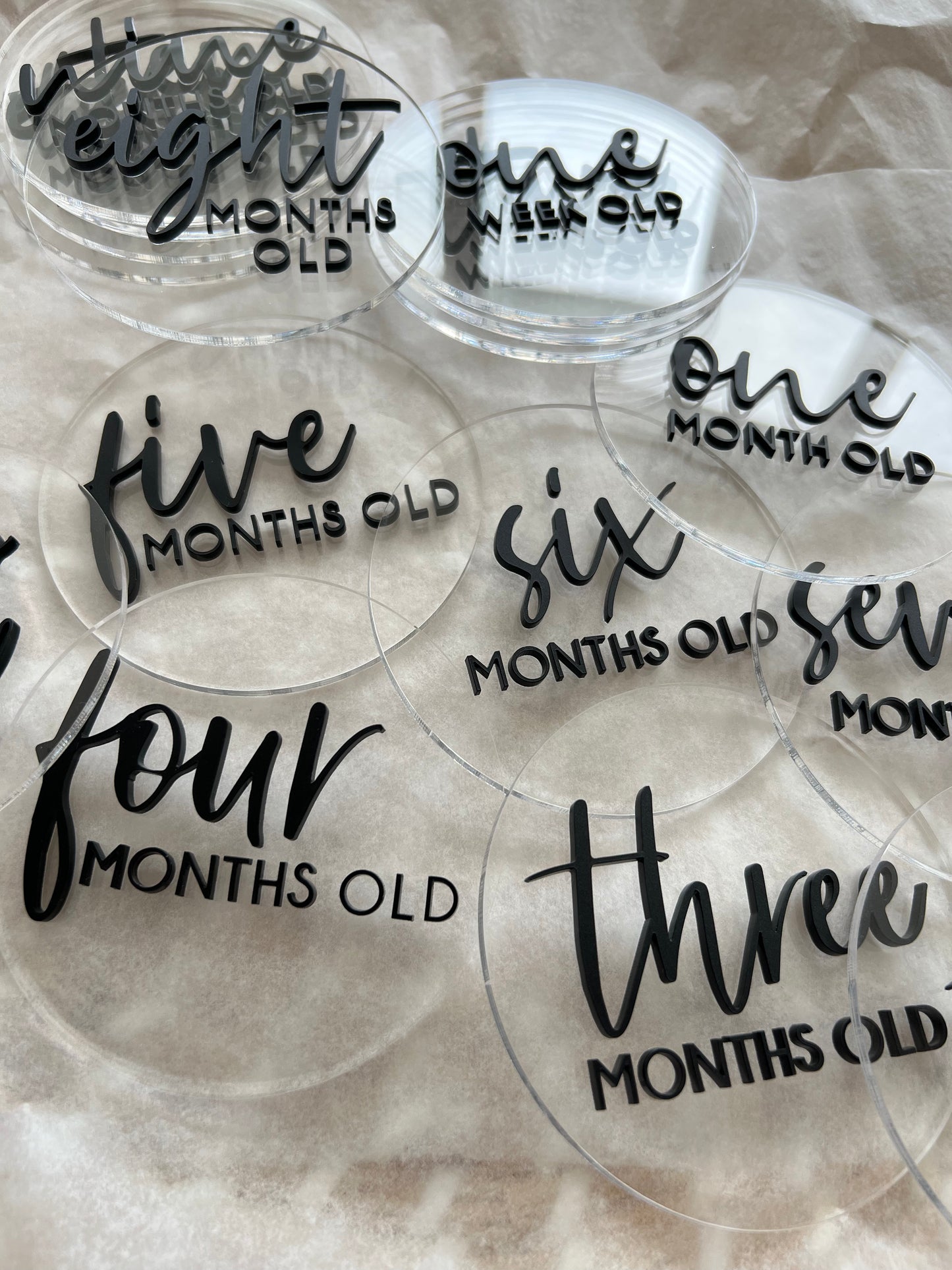 Baby Milestone Discs - 3D Acrylic (Set 16)