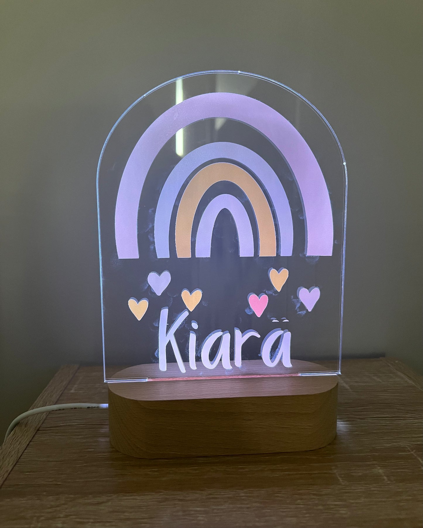 Personalised Arch Night Light - Printed Rainbow