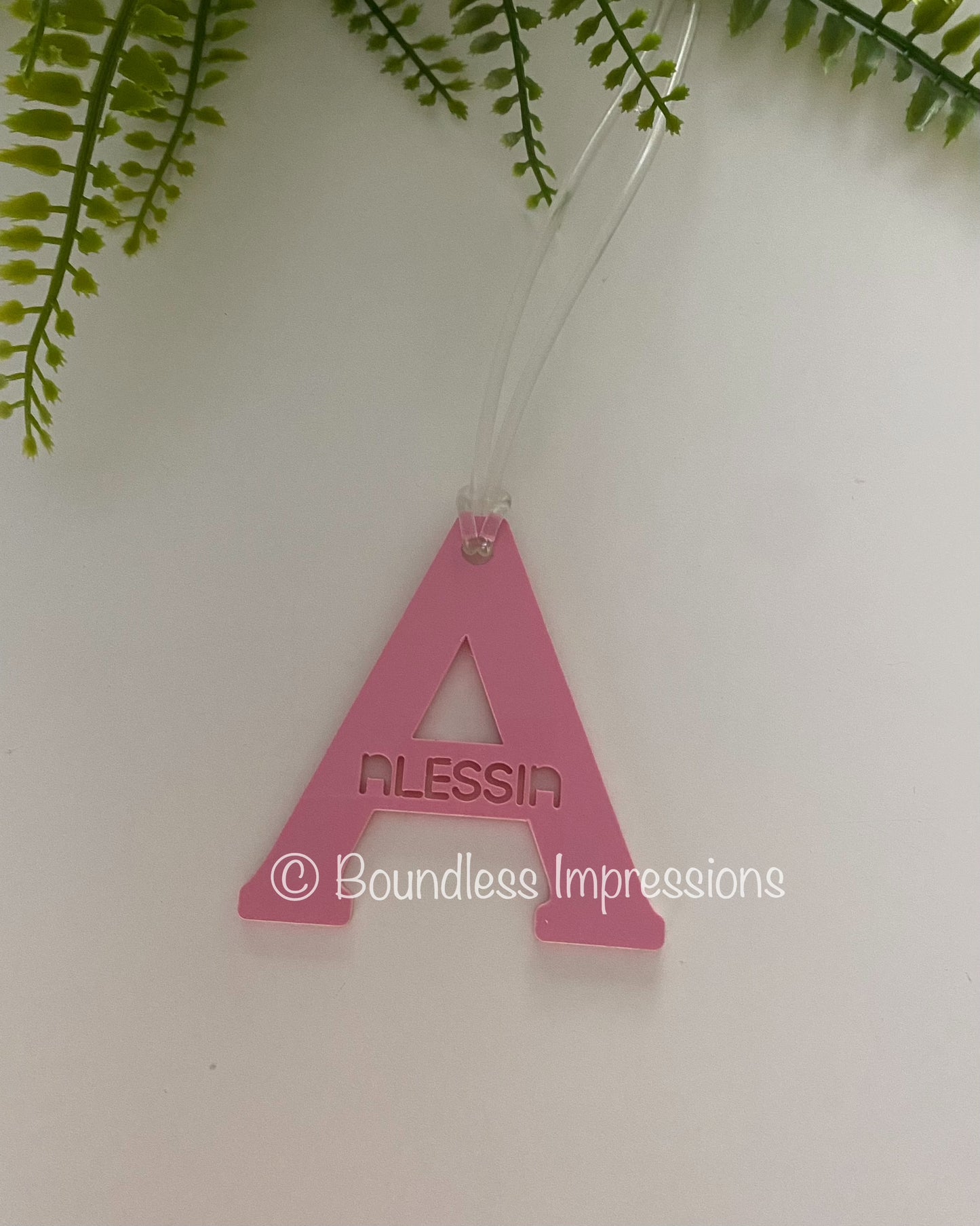 Acrylic 'Letter' Bag Tags