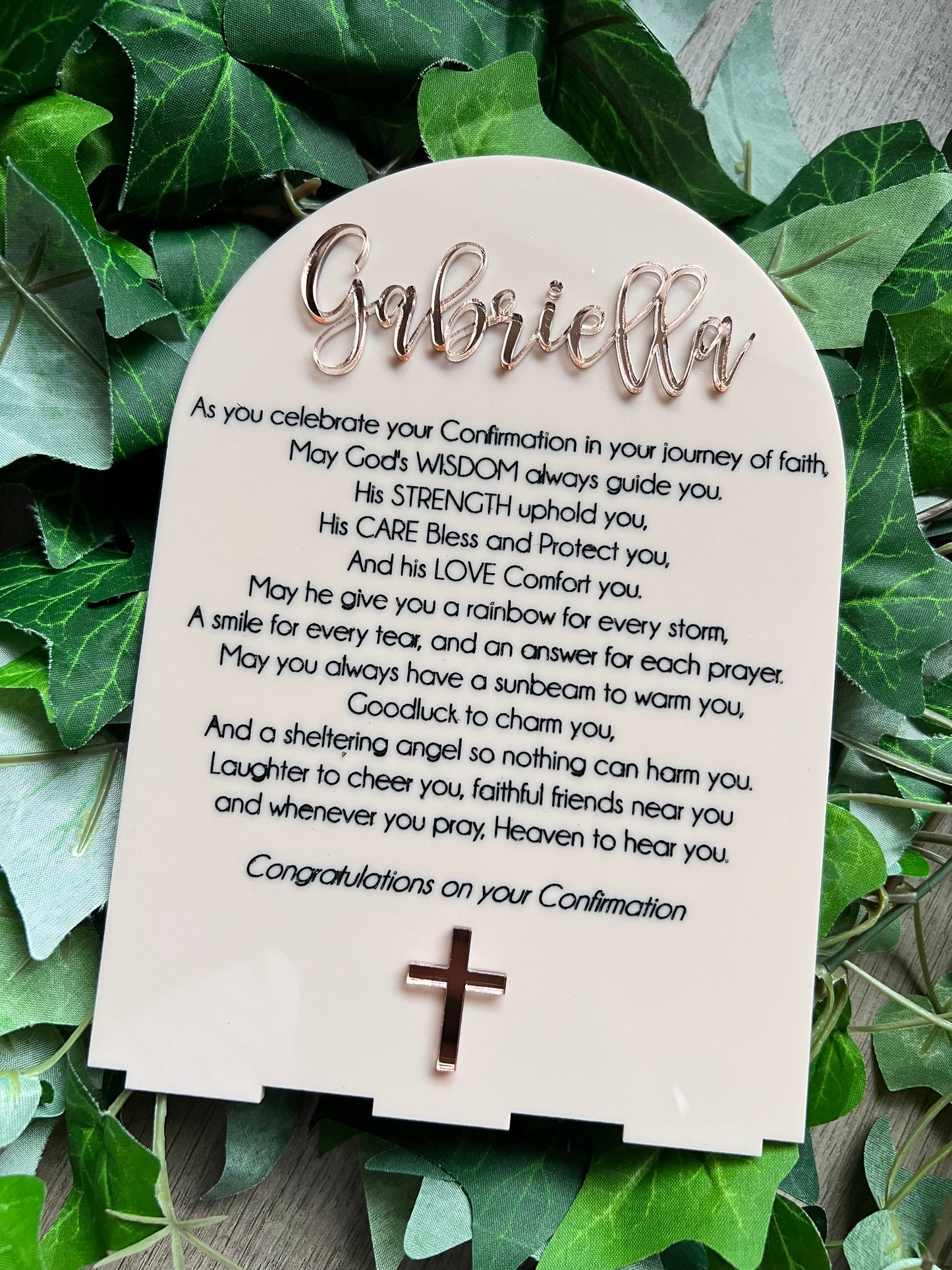 Religious Keepsake Plaque (Arch)