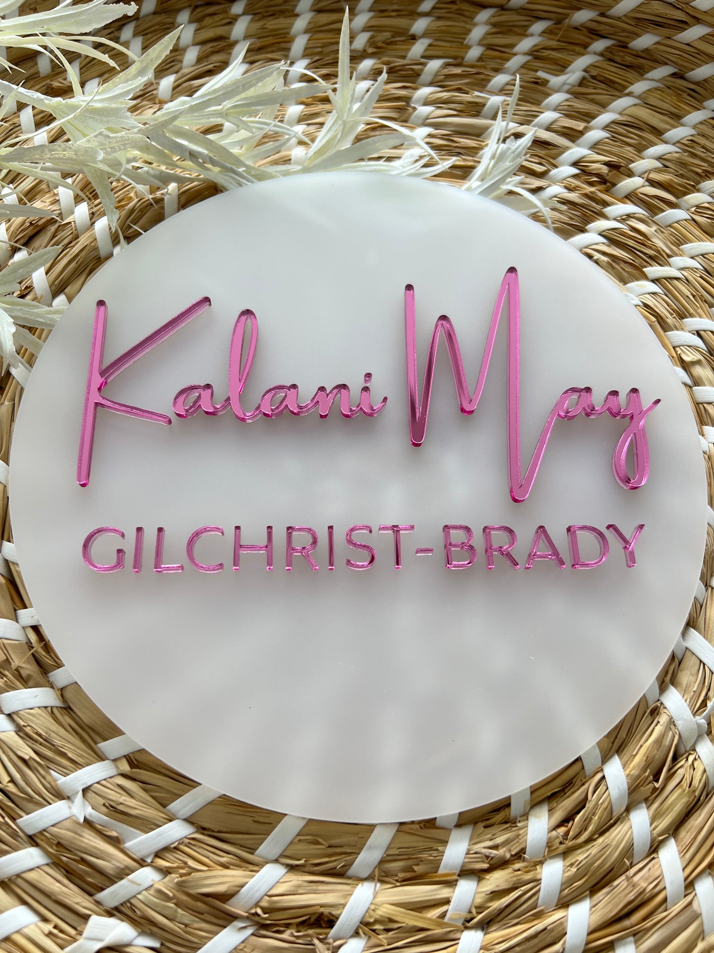 3D Acrylic Baby Announcement Plaque