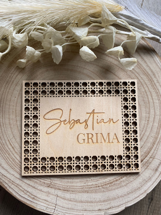 Rattan Birth Announcement (Rectangle)