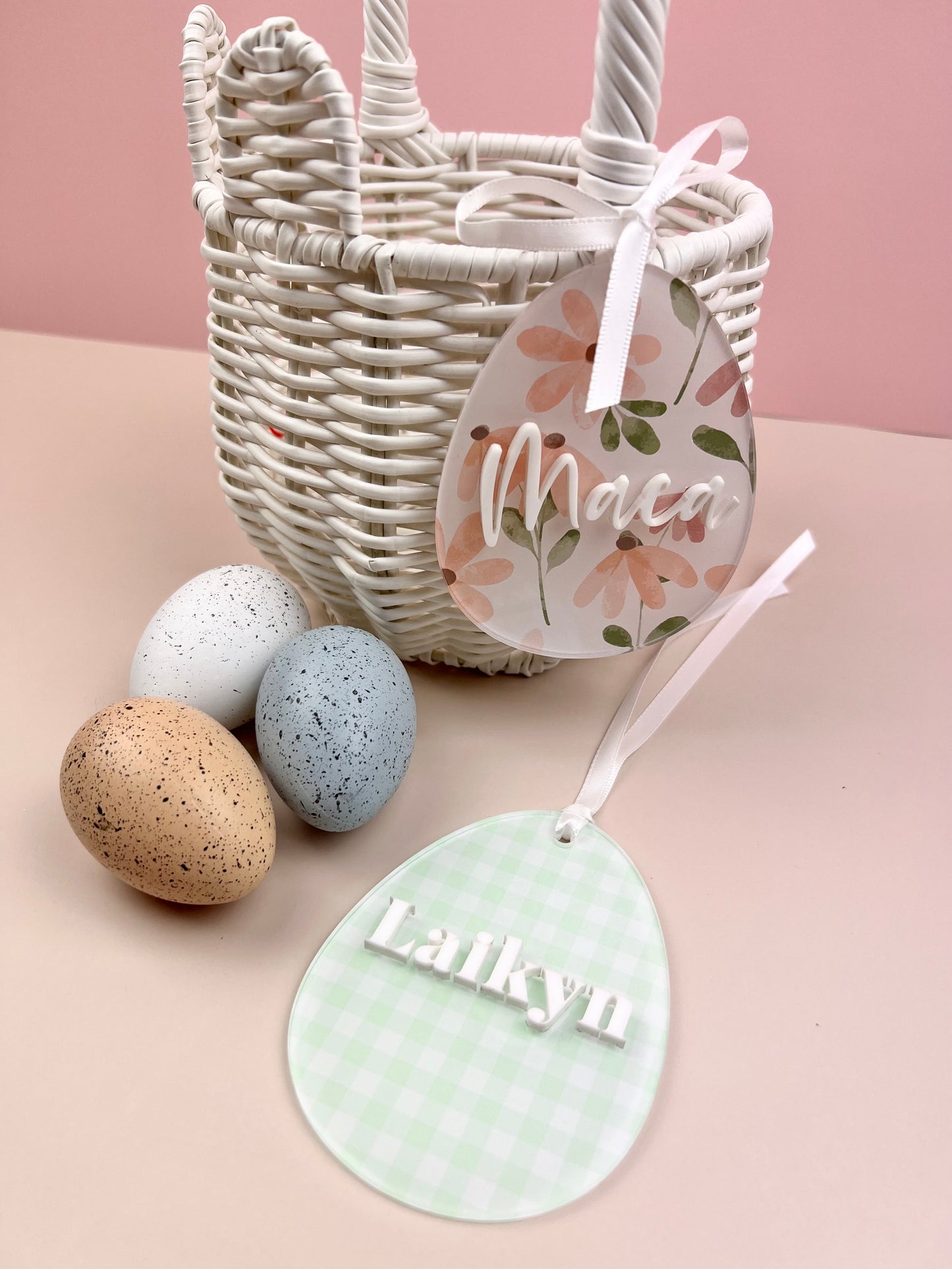 Egg Shaped Acrylic Easter Tag