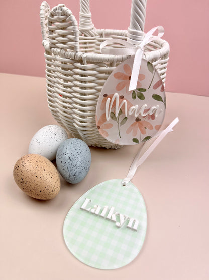 Egg Shaped Acrylic Easter Tag