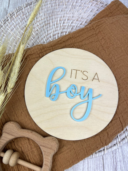 Baby Gender Announcement Plaque - It’s a Boy/Girl