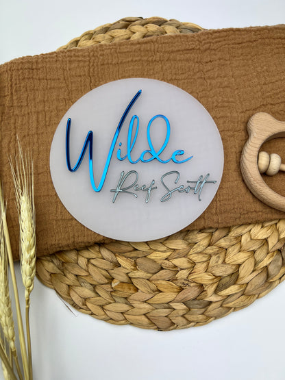 3D Acrylic Baby Announcement Plaque