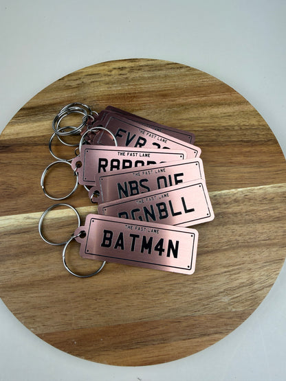 Personalised 'Number Plate' Keyring