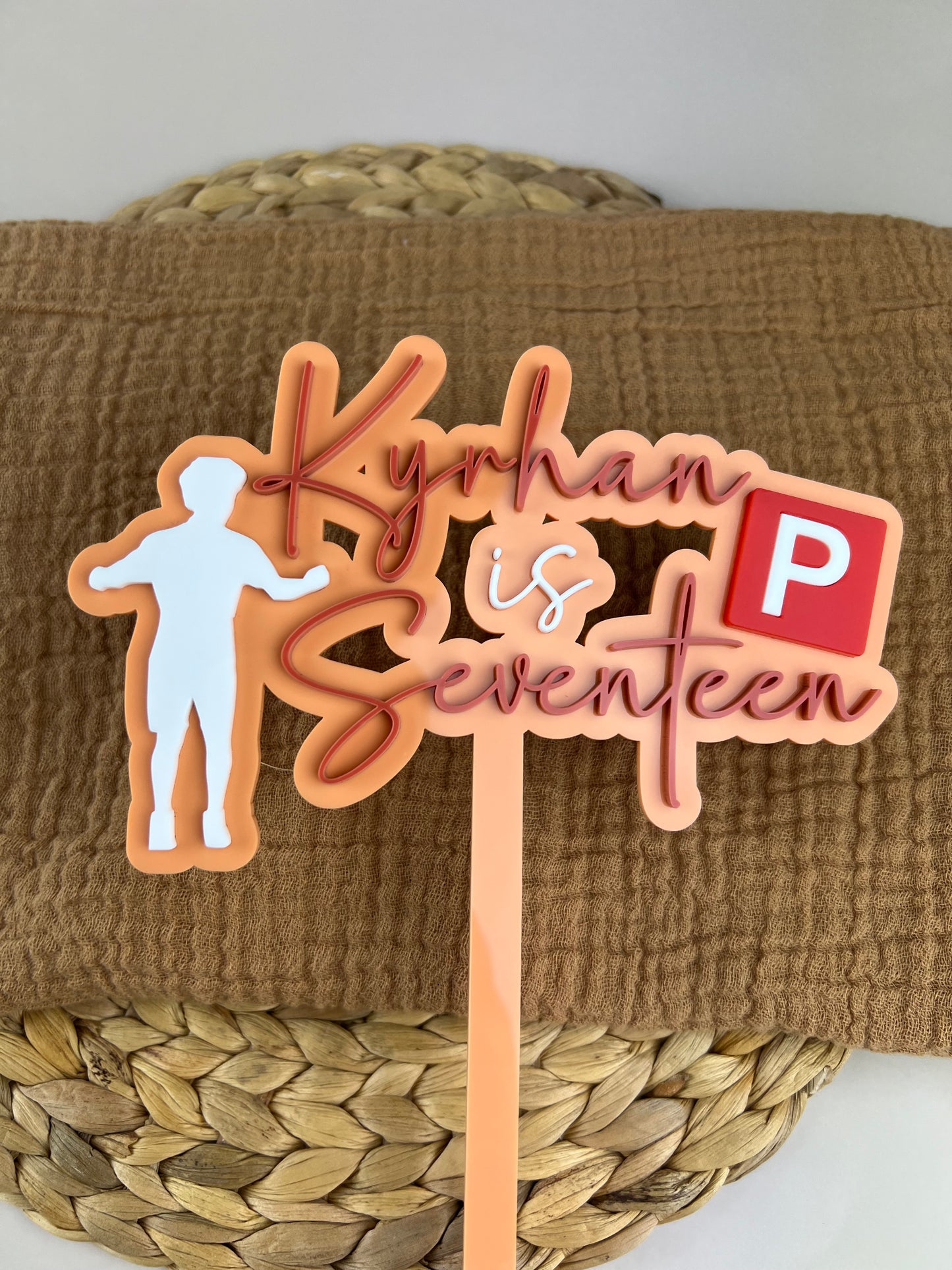 Large 2 Layer Acrylic Cake Topper (15cm)