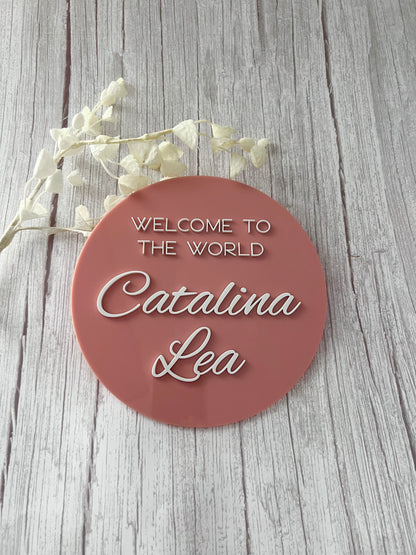 3D Acrylic Baby Announcement Plaque