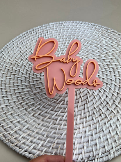 Large 2 Layer Acrylic Cake Topper (15cm)