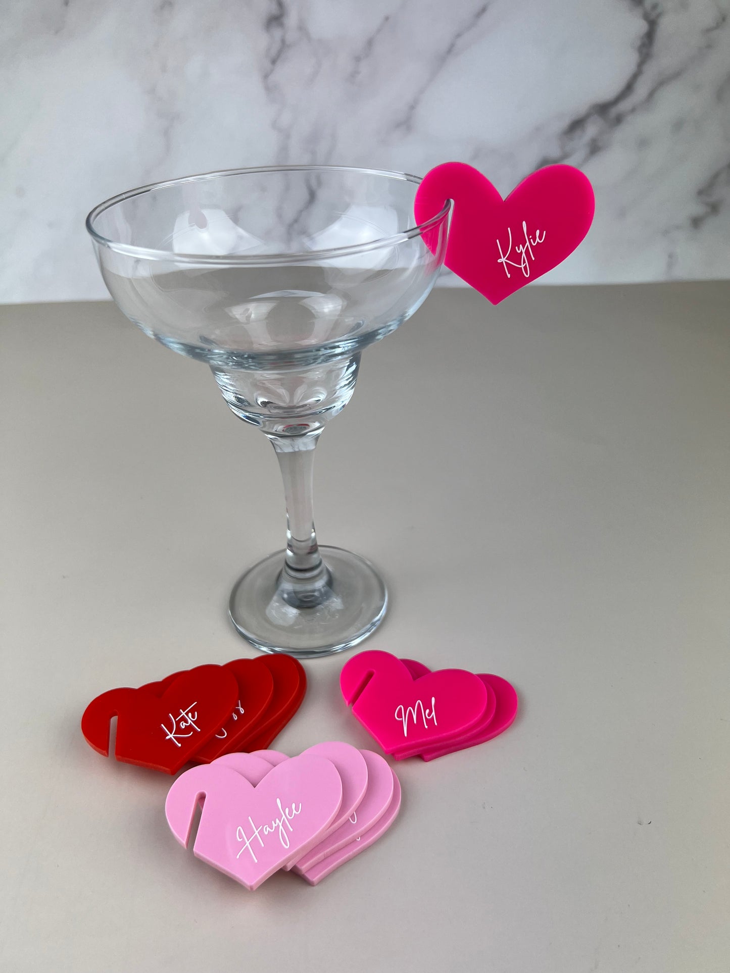 Acrylic Drink Tags (Heart)