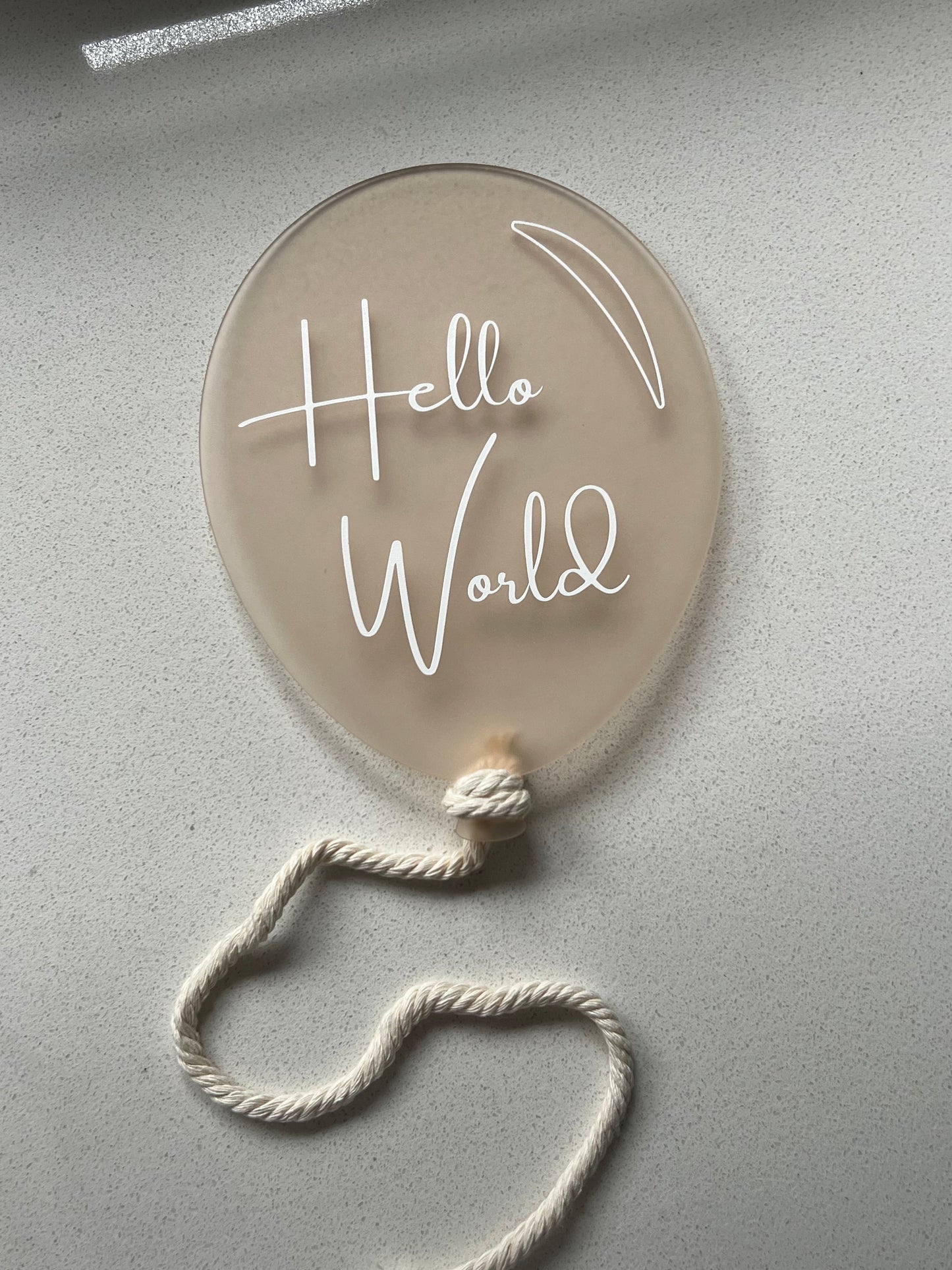 Acrylic 'Balloon' Announcement Plaque (Printed Text)