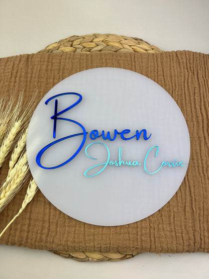 3D Acrylic Baby Announcement Plaque
