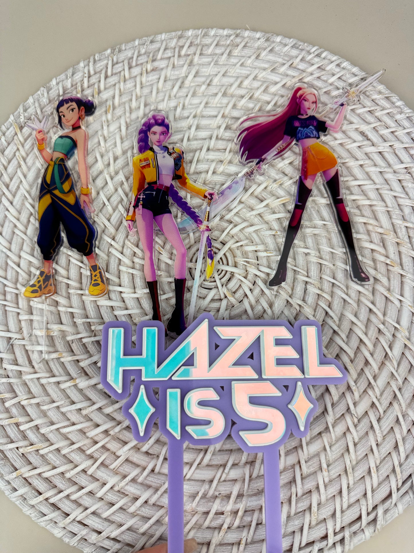 Demon Hunter Printed + 3D Acrylic Cake Set