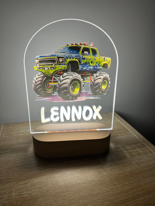 Personalised Arch Night Light - Printed Monster Truck