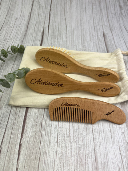 Personalised Baby Hair Brush/Comb Set