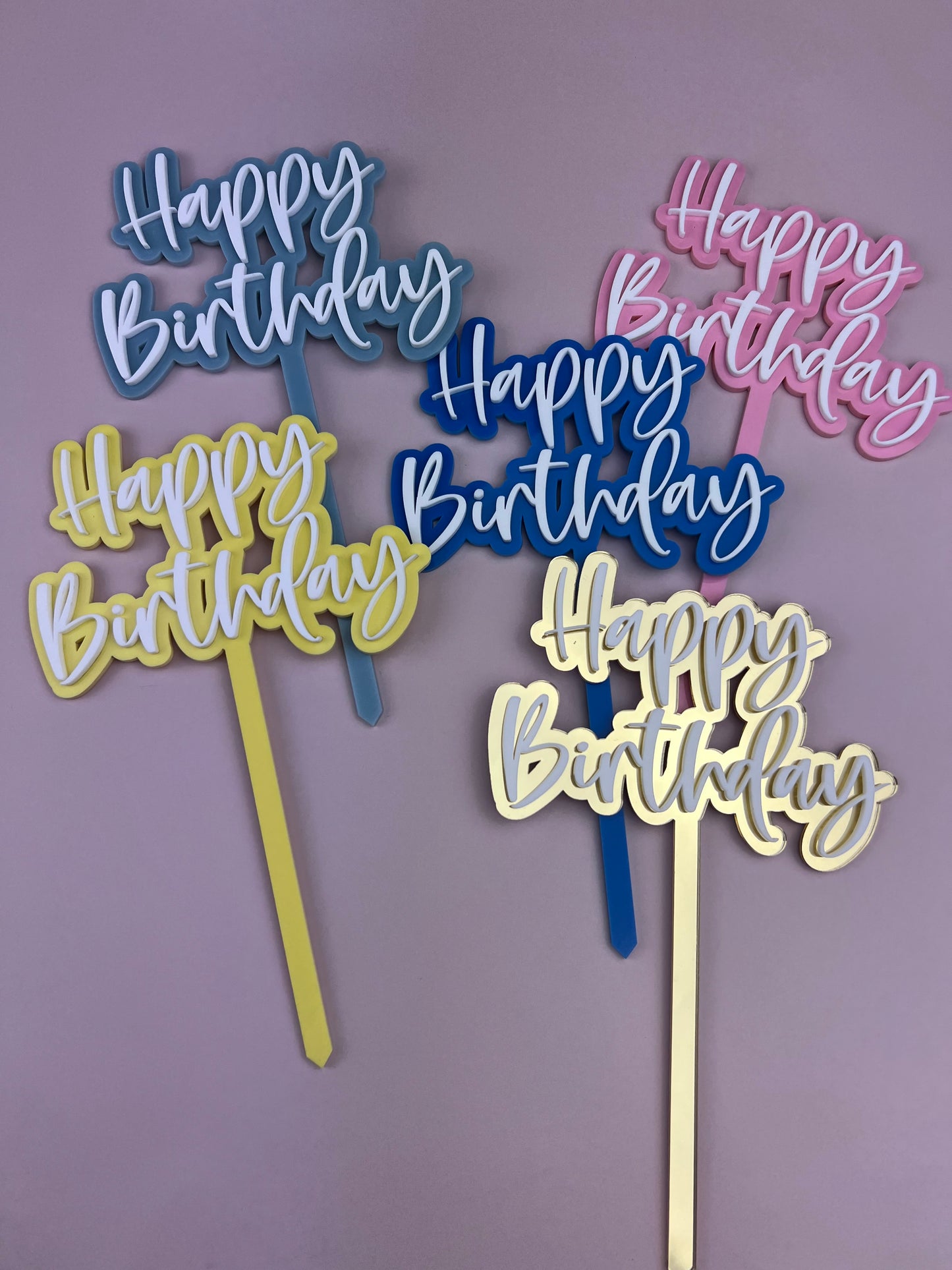 3D Happy Birthday Cake Toppers