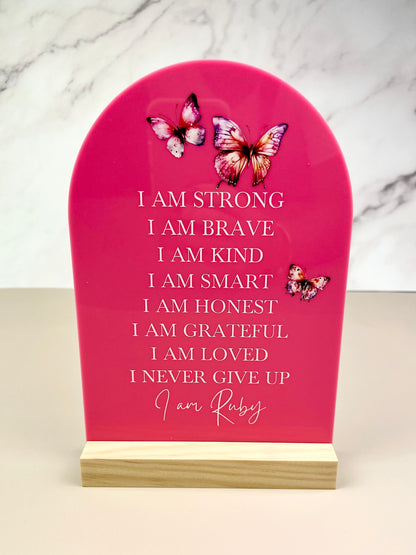 Personalised Arch Affirmation Plaque