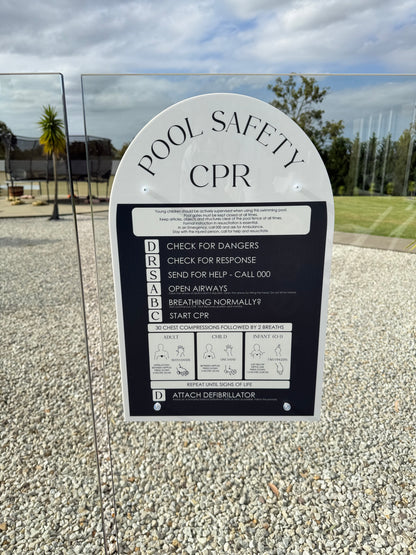 Pool CPR Safety Sign - Arch