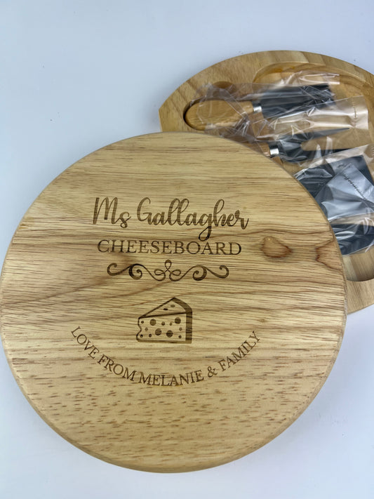 Personalised Swivel Cheese Board & Knife Set