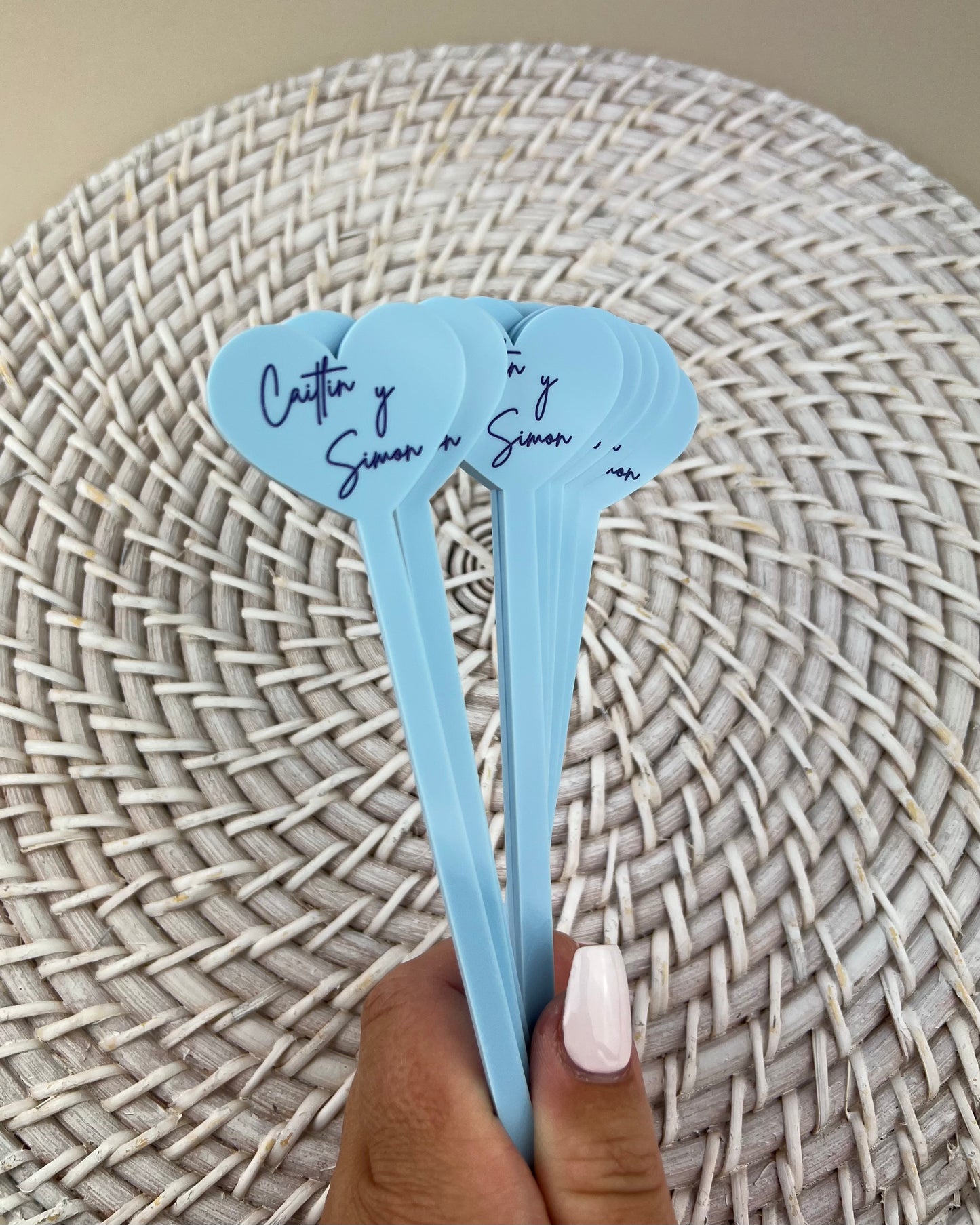 Acrylic Drink Stirrers (Heart)