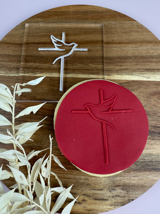 CONFIRMATION DOVE/CROSS - COOKIE STAMP