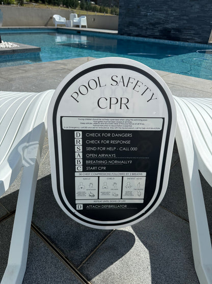 Double Sided Pool CPR Safety/Pool Rules Sign - Oval