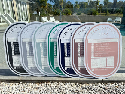 Double Sided Pool CPR Safety/Pool Rules Sign - Oval