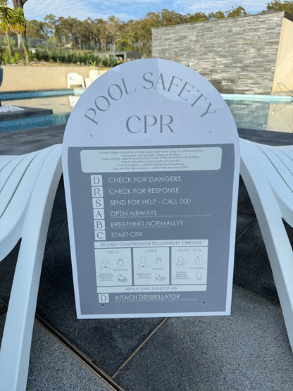 Pool CPR Safety Sign - Arch
