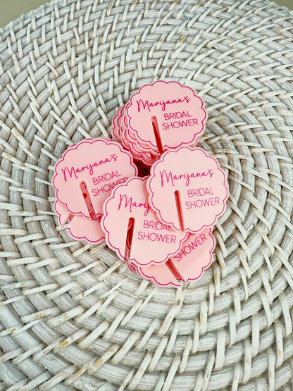 Acrylic Drink Tags - Scalloped Circle