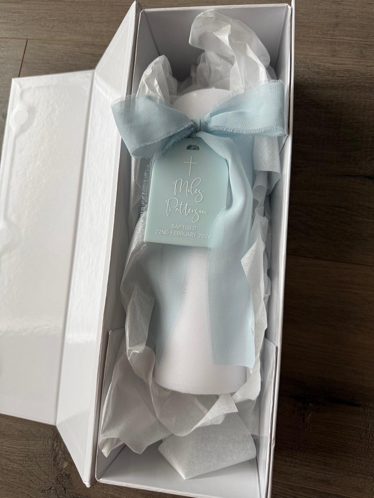 Baptism/Christening Candle - Acrylic Tag