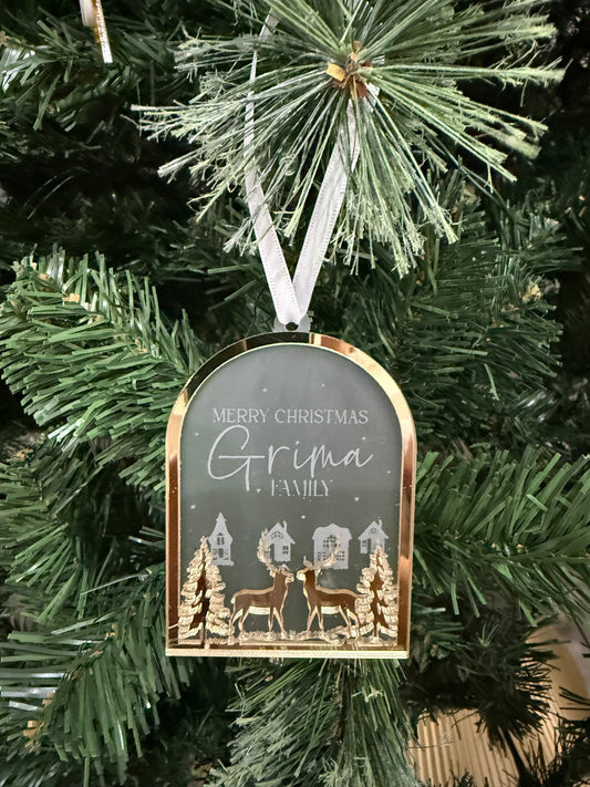 Personalised Arch Reindeer Christmas Ornament