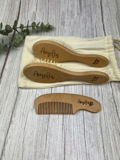 Personalised Baby Hair Brush/Comb Set