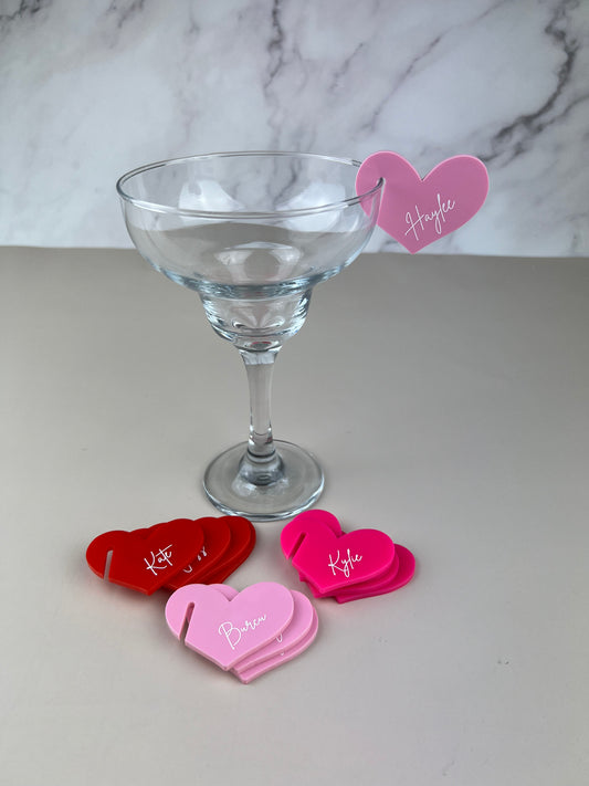 Acrylic Drink Tags (Heart)