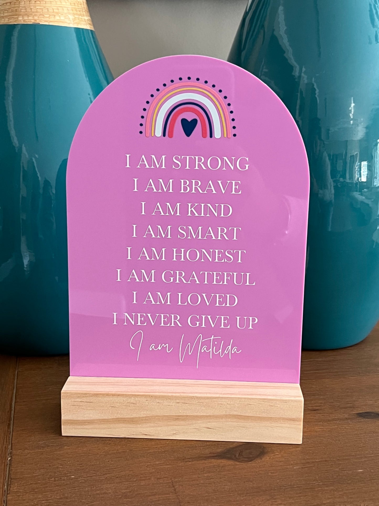 Personalised Arch Affirmation Plaque