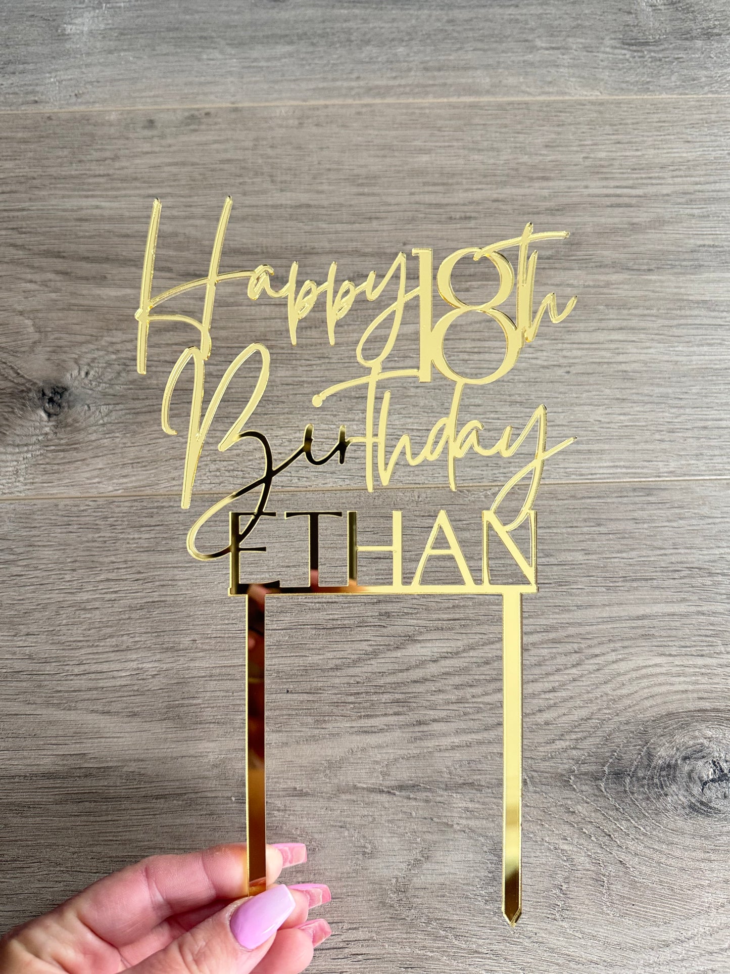 Custom Acrylic Cake Toppers (Happy Birthday Name)