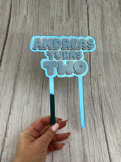 Triple Layer Acrylic Cake Topper