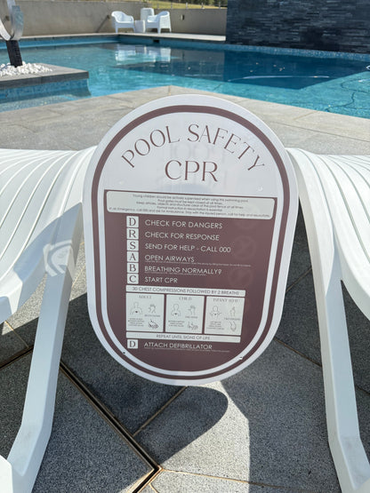 Pool CPR Safety Sign - Oval
