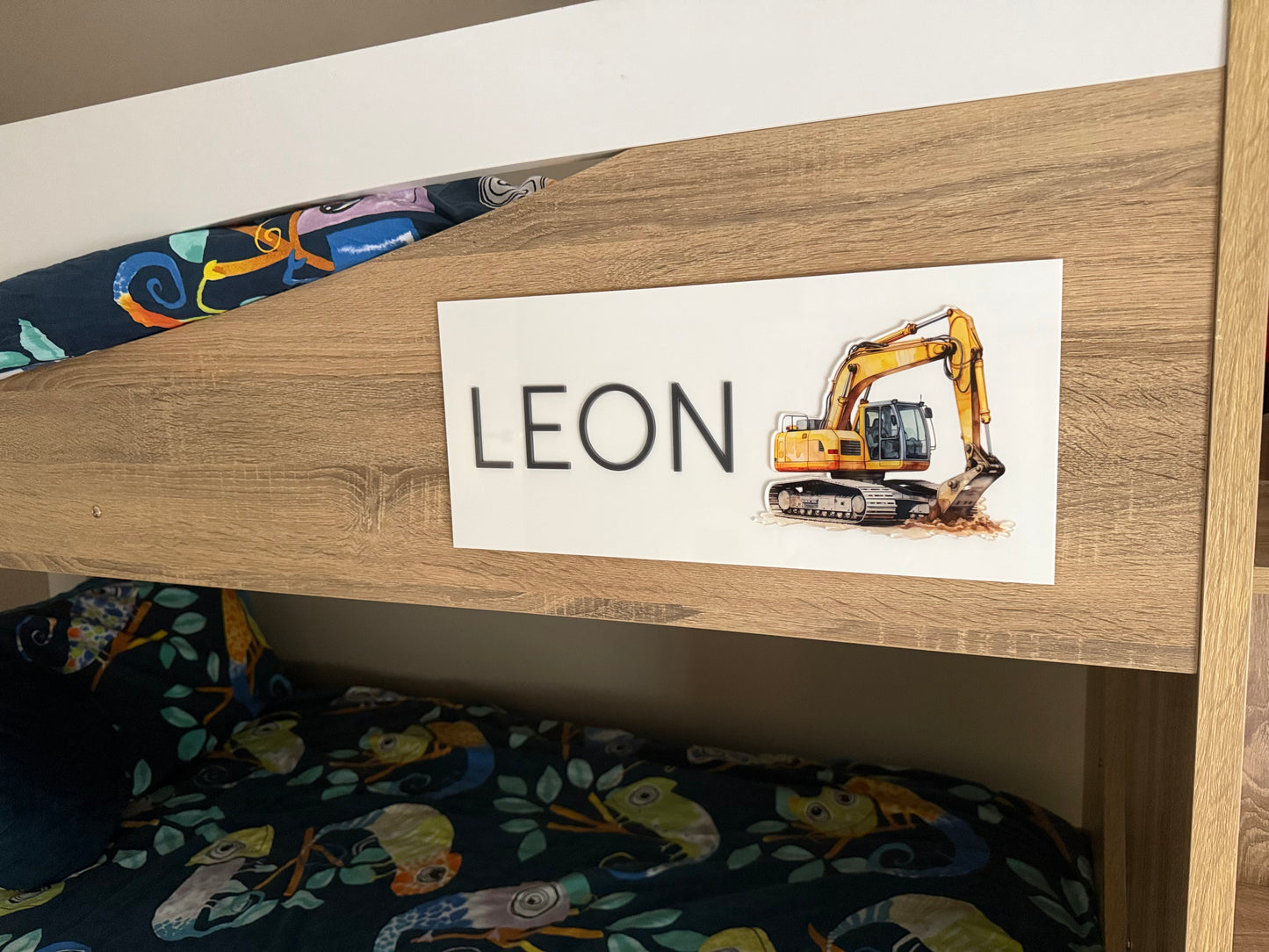 Construction Name Plaque with 3D Excavator
