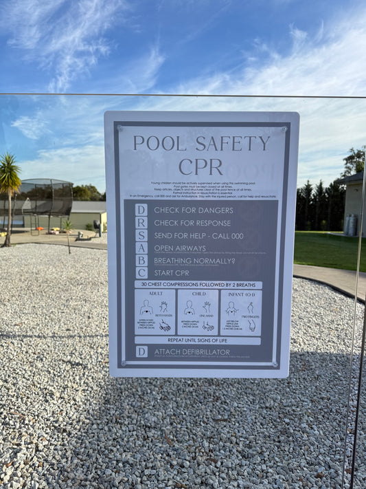 Double Sided Pool CPR Safety/Pool Rules Sign - Rectangle