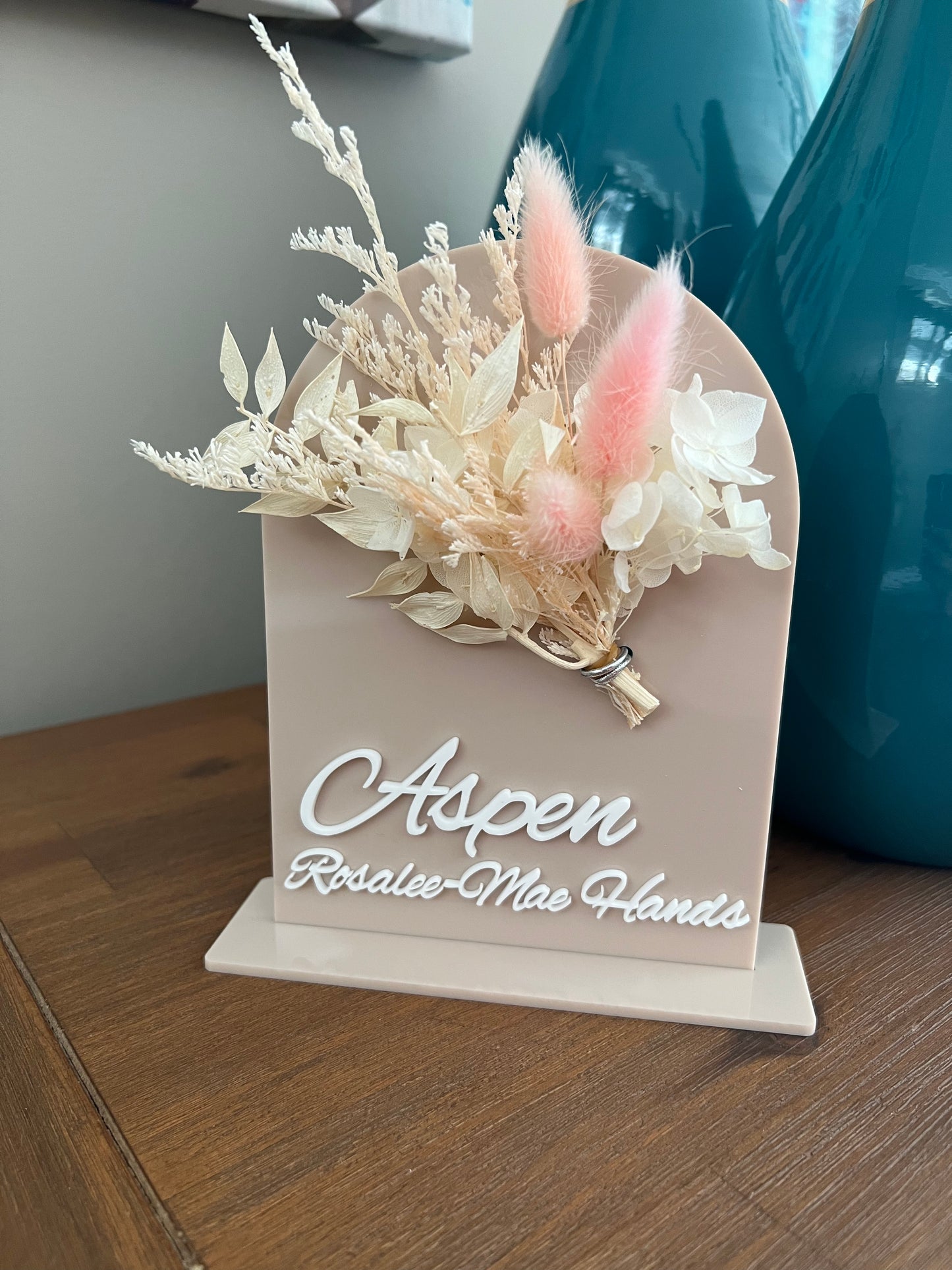 Arch Bloom Baby Announcement/ Name Plaque