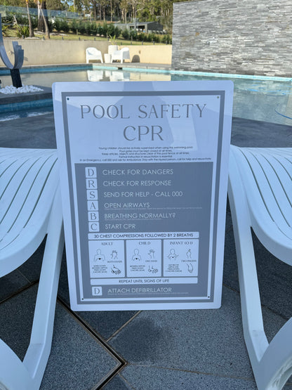 Pool CPR Safety Sign - Rectangle