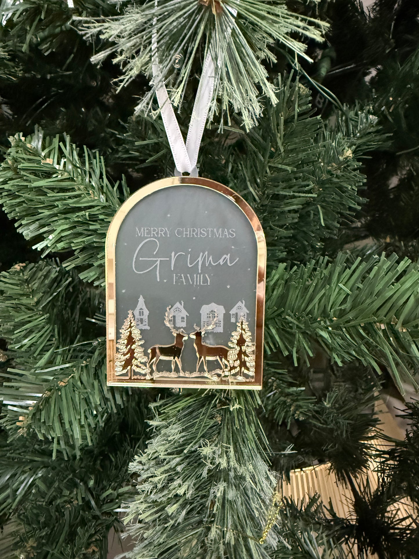 Personalised Arch Reindeer Christmas Ornament