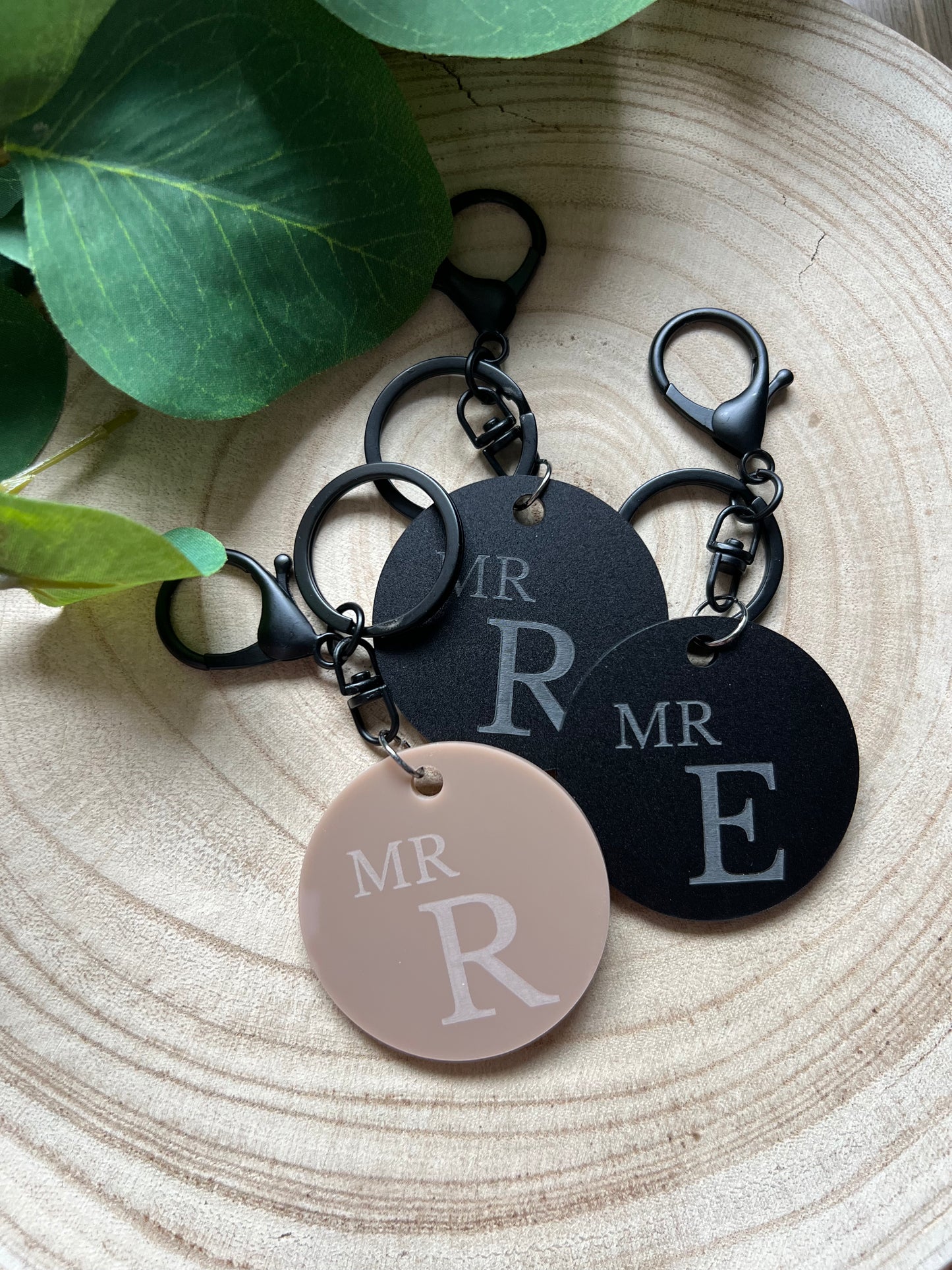 Initialed Acrylic Keyring